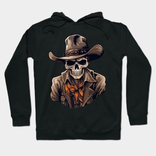 Halloween Cowboy Skeleton With Western Hat Wild West Hoodie